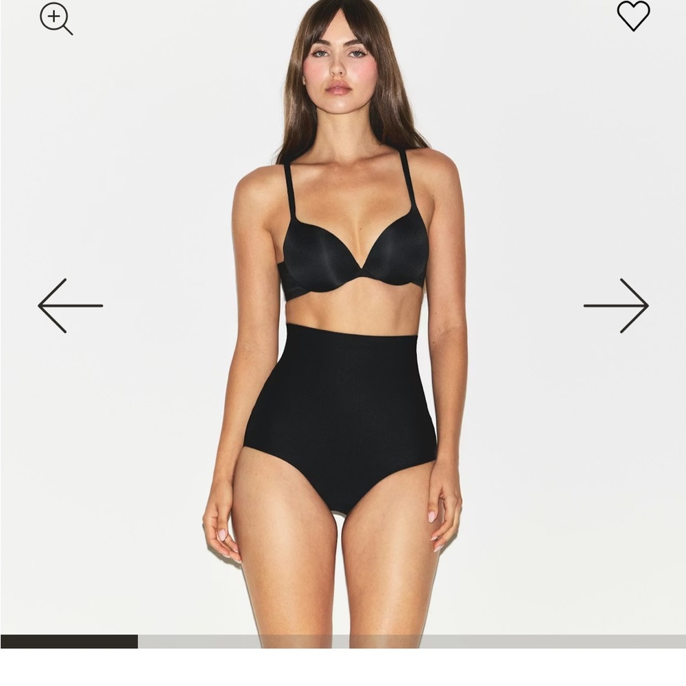 SKIMS Black Bra and High-Waist Brief Set